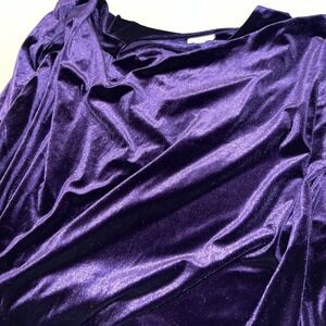 J.Jill Women's Velvet Long Sleeve Top 3X Whimsigoth Vampire Purple Stretch